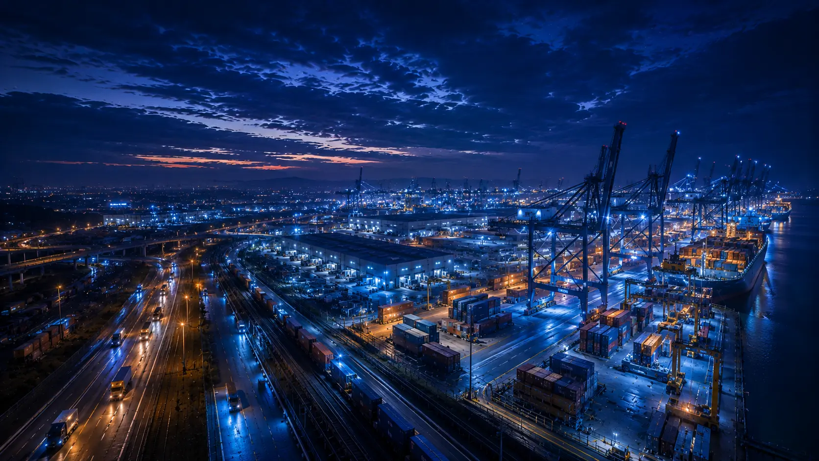 Sustainable Transport infrastructure at night