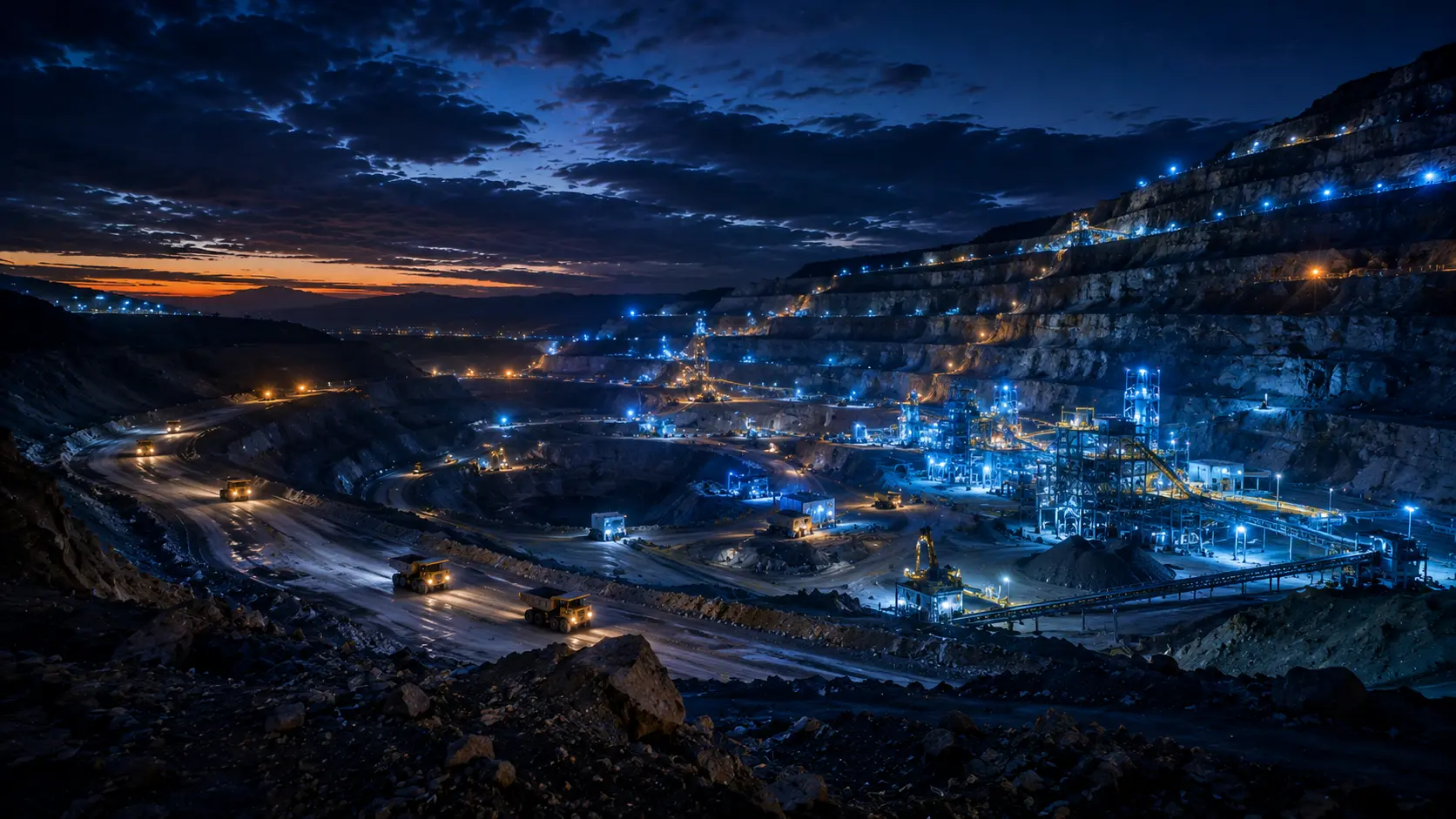 Sustainable Agriculture infrastructure at night